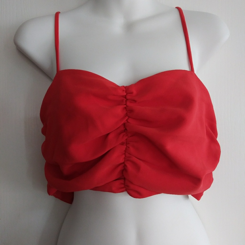 Kendall + Kylie orange Bandeau Top - Picture 1 of 4